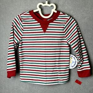 Christmas Candy Stripe Toddler 2T-3T Baby Thermal Henley Pajama Unisex NWT